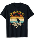 I Would Rather Be High Paramotoring T Shirt Gift For Powered Paraglider Pilot Skydiver Enthusiast Lightweight Classic Fit With Double Needle Sleeve And Bottom Hem