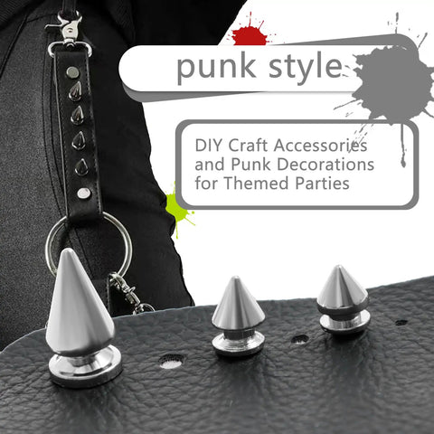 359 Piece Punk Spikes And Studs Kit In Zinc Alloy Silver Cone Spikes And Rivets Eight Sizes For DIY Leather Clothing Jackets