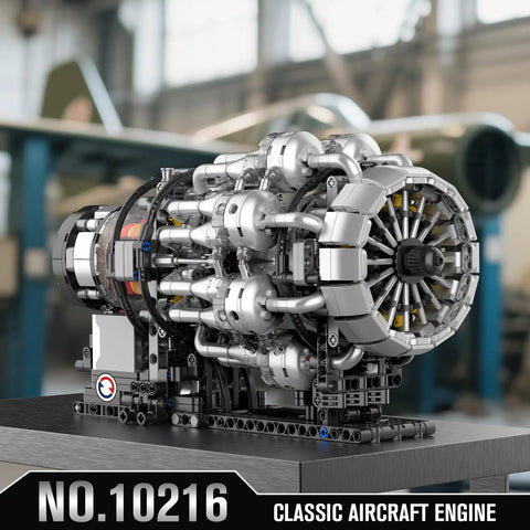 Aircraft Jet Engine Model Kit for Adults and Teens, Motorized Turbojet Demonstration With Real Spinning Compressor in a workshop setting.