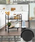 Caster wheels on a kitchen cart, showcasing 4 Pack 1.5 Inch Nylon Swivel Stem Caster Wheels M8 Thread For Furniture Carts Chairs And Cabinets