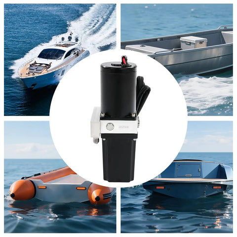 Solid And Reliable Bidirectional Hydraulic Power Unit With 15MPa Gear Pump Motor Reservoir, Featuring Overcurrent And Overload Protection For Heavy Duty Industrial Applications, shown with boats.