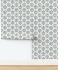 Sick Periwinkle Matte Wallpaper With Subtle Linen Texture displayed on wall, showcasing intricate pattern and texture detail.