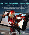 All In One Portable MP3 Player With Bluetooth And Wi Fi 144GB Music Player, 4-inch screen displaying superhero image