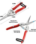 Workhorse Pruning Shears With Stainless SK5 Steel Blades Bypass Garden Shears Straight Tip Florist Scissors Hand Pruners