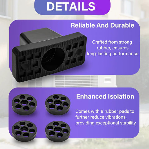 Close-up of 8 Pack Rubber Vibration Isolator Mounting Brackets, showing durable rubber material and anti vibration pads.