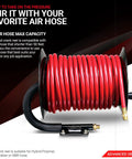 Retractable Air Hose Reel With Hand Crank Built Tough Three Eighths Inch By Fifty Feet 300 PSI 20 Bar Heavy Duty Steel
