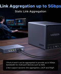 Six Port 2.5Gb Ethernet Switch With Five 2.5Gb Ports And One 10Gb SFP Plus Port connected to a NAS in a home office setting.