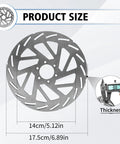 Beefy Hydraulic Brake Rotor For Ridstar Q20 Q20 Pro H20 Pro H26 Pro Front And Rear Disc Brake Set with size dimensions