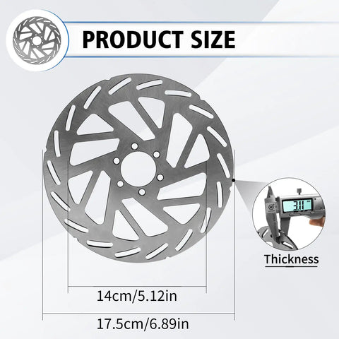 Beefy Hydraulic Brake Rotor For Ridstar Q20 Q20 Pro H20 Pro H26 Pro Front And Rear Disc Brake Set with size dimensions