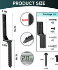 Heavy Duty Fence Post Repair Kit With Rock Solid H Shaped Ground Spikes and Rust Proof Steel Anchors dimensions and package contents.