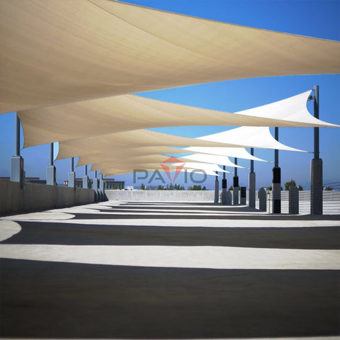 Beige 8x8 Foot Shade Sail Rectangle Canopy for Patio and Backyard All Season Sun Block Heavy Duty Commercial Grade Outdoor Shade Cover UV Resistant