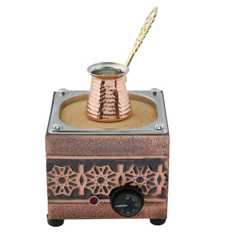 Copper Rectangle Electric Hot Sand Coffee Maker Heater Machine 110V 220V Turkish Style Traditional Design with pot on top