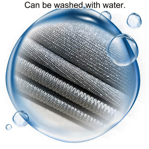 Close-up of Silver Fiber Shielding Fabric For EMF Radiation Protection in Clothes Sheets Curtains, soft and washable