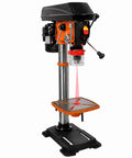 12-Inch Benchtop Drill Press With Integrated Laser Guide For Dead-On Accuracy On Wood And Metal Projects Featuring Five Variable Speeds From 450 To 3150 Rpm For Versatile Shop Performance with a laser guide and adjustable table.