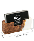 Black Wood And Epoxy Card Holder And Desk Organizer For Office Decor Sleek Slim Card Holder And Card Display Stand