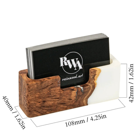 Black Wood And Epoxy Card Holder And Desk Organizer For Office Decor Sleek Slim Card Holder And Card Display Stand
