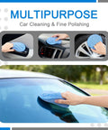 Using 6 Pack 5 Inch Microfiber Wax Applicator Pads With Finger Pocket for car cleaning and detailing on different surfaces.