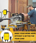 Installed Ortis automatic vacuum switch (yellow control box) on wall with dust collector and 220V tools.