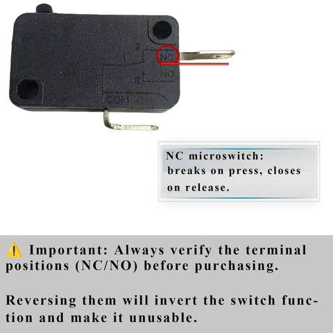 Micro Limit Switch Set Of 3 For Industrial Automation And Machinery Control LF-10-02 featuring terminal positions NC/NO