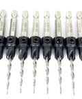12 Pc Pro Grade Adjustable Wood Countersink Drill Bit Kit With Parabolic Flute And Tapered Bits, 9 64 Inch For Number Six Screws