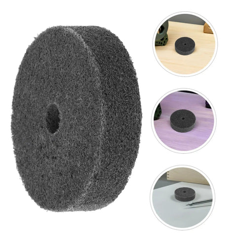 Durable 6 Pcs Nylon Polishing Wheel Set With 10mm Hole For Bench Grinder, dark grey nylon disc close-up image.