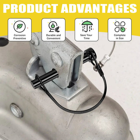 12 Piece Safety Coupler Pin Kit With 3 Pin Types Square Shaft Locking Pins D Shape Pins And Round Pins Carbon Steel Black Finish Built Tough For Farm Lawn Garden Attachments on trailer coupler