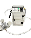 Heavy Duty Industrial Coolant Oil Skimmer With Oil Water Separator, stainless steel body, filters cutting fluid at 13 gph, 110V power.