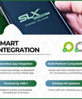 SLX Connect app on smartphone showcasing Hybrid Golf Launch Monitor For Ball Speed Club Speed Distance And Smash Factor features