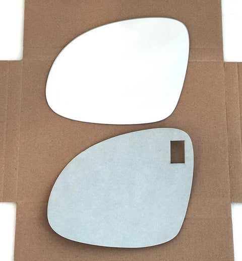 Flat Driver Side Mirror Glass Replacement With Full Size Adhesive For 2009 Through 2017 Volkswagen Tiguan Left LH View Distortion Free