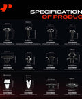 Specifications image for Heavy Duty 230 Piece Retainer Clip Kit Push Pin Fasteners for Kia Sorento 2016-2020 detailing sizes.