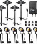 LED Landscape Lighting Kit With 120W Transformer And 10 FastLock2 Wire Connectors 4 Path Lights And 6 Landscape Spotlights