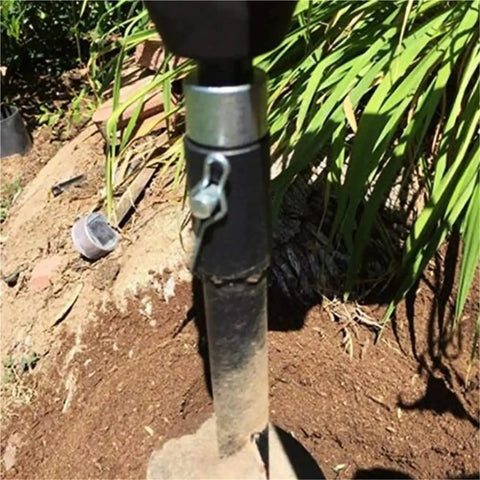 Earth Auger Drill Bit Adapter For SDS Arbors With Exchangeable Bits Round Slot Adapter in use for precise hole drilling
