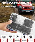 Hand holding box of Six In One Wrangler Fender Flare Clips And Fastener Retainer Set For Jeep Wrangler JK JL 2007 To 2024 And Grand Cherokee