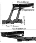 Super Strong Cold Rolled Steel Gas Lift Table Hinges 1 Pair Handles dimensions showing 8.7x9.5 inches, 6.3x2 inches, and 13x4 inches.