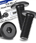 20 Pack Flat Head Socket Cap Screws Bolts 1 Inch Long 304 Stainless Steel Black Zinc Plated Finish Fully Threaded With Hex Key