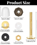 Heavy Duty Toilet Floor Bolt Kit With Caps Nuts Washers And Rings, 16 Piece Flange Repair Set, showing sizes