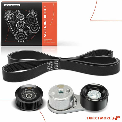 Premium A-Premium Serpentine Belt Drive Kit with belt and pulleys for Nissan Frontier NV1500 2013 V6 4.0L Truck SUV.