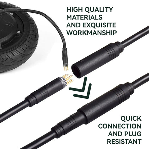 9 Pin E Bike Motor Extension Cable Waterproof Female To Male For Electric Bike And E Scooter Wire Conversion Kit IP66 Outdoor Ready Weatherproof 1.5x600mm Heavy Duty Flexible Harness For DIY E Bike Builds