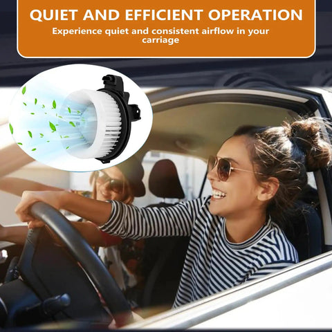 Woman driving car with HVAC Air Conditioning Heater Blower Motor With Brushless Motor And Fan Cage Direct Fit For Lexus CT200h image