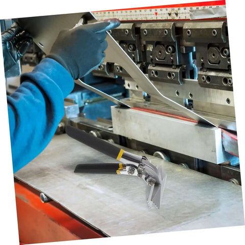 Manual Metal Bender With Straight Jaw Hand Seamer for sheet metal bending, featuring a non-slip handle and easy grip for DIY HVAC jobs.