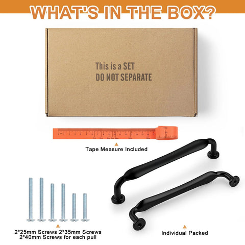 Matte Black Cabinet Handles 30 Pack With 3 Inch Hole Centers 76mm Solid Zinc Alloy Kitchen Cupboard Drawer Pulls, screws, tape measure