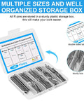 180 Piece Premium 304 Stainless Steel Cotter Pin Set With Six Size Assortment in open storage box
