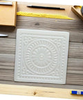 Square Stepping Stone Mold 37x37x6.5cm Reusable Concrete Paver Mold for DIY Garden Pathway on rustic wood table