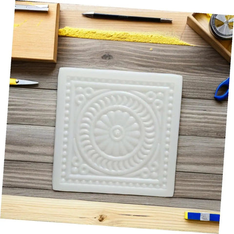 Square Stepping Stone Mold 37x37x6.5cm Reusable Concrete Paver Mold for DIY Garden Pathway on rustic wood table