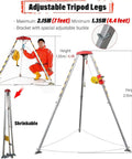 Confined Space Rescue Tripod Kit With 30m Cable, Portable Sewer Lifting Equipment, adjustable tripod legs with winch.