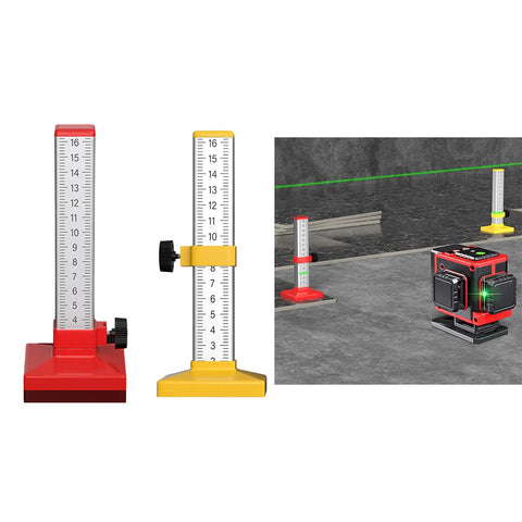 Aluminum Leveling Tool for Quick Accurate Installations No Fuss Leveler Built For Home Renovations and DIY Projects, shown in red and yellow.