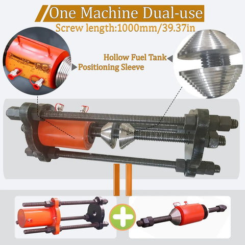No Bull Heavy Duty 110 Volt Portable Line Boring And Welding Machine Kit With Crawler Pin Dismantler And 100 Ton Hydraulic Track Pin Press For Excavator Chain Fixes showing dual-use hollow fuel tank and positioning sleeve.