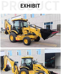 Compact Backhoe Loader With Advanced Hydraulic System mini wheel backhoe with front loader and foldable rear excavator displayed