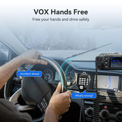 Driver using Dual Band Mobile Ham Radio With Rotatable LCD Display Long Range 2m 70cm Transceiver For RVs Trucks And Jeeps.