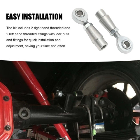 Two Pair One Half Inch Heim Joints Kit With Right And Left Hand Threads Jam Nut Bung Half Inch Rod End Chromoly Joints Panhard Kit For Steering And Suspension Traction Bars installed on suspension link